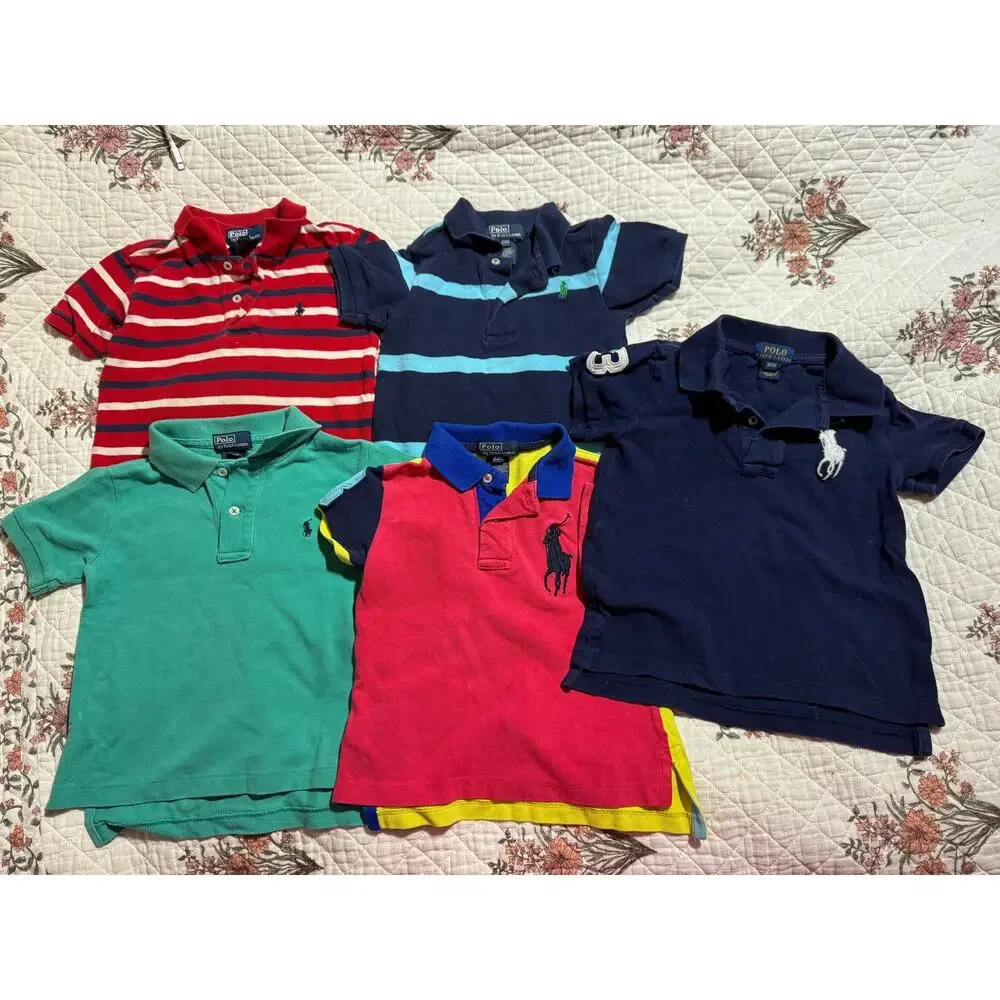Ralph Lauren Little Boys LOT 5 Polo Shirts 2T/3T